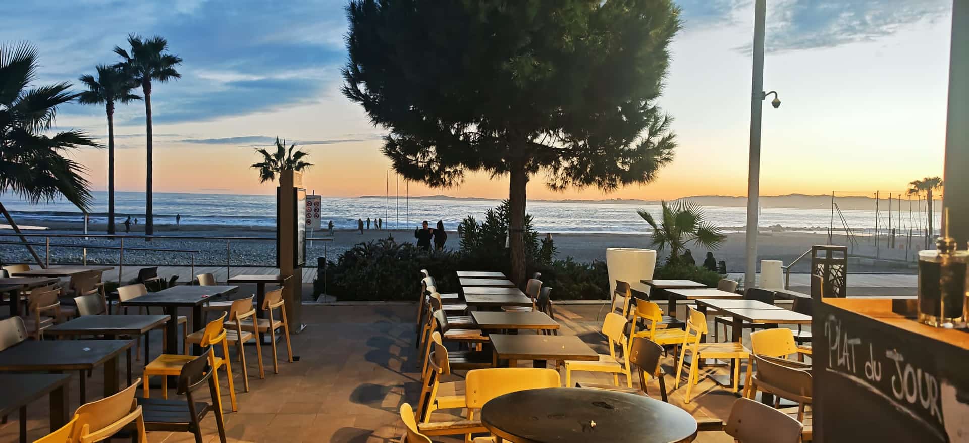 Terrasse Maison Manou - vue mer au coucher du soleil