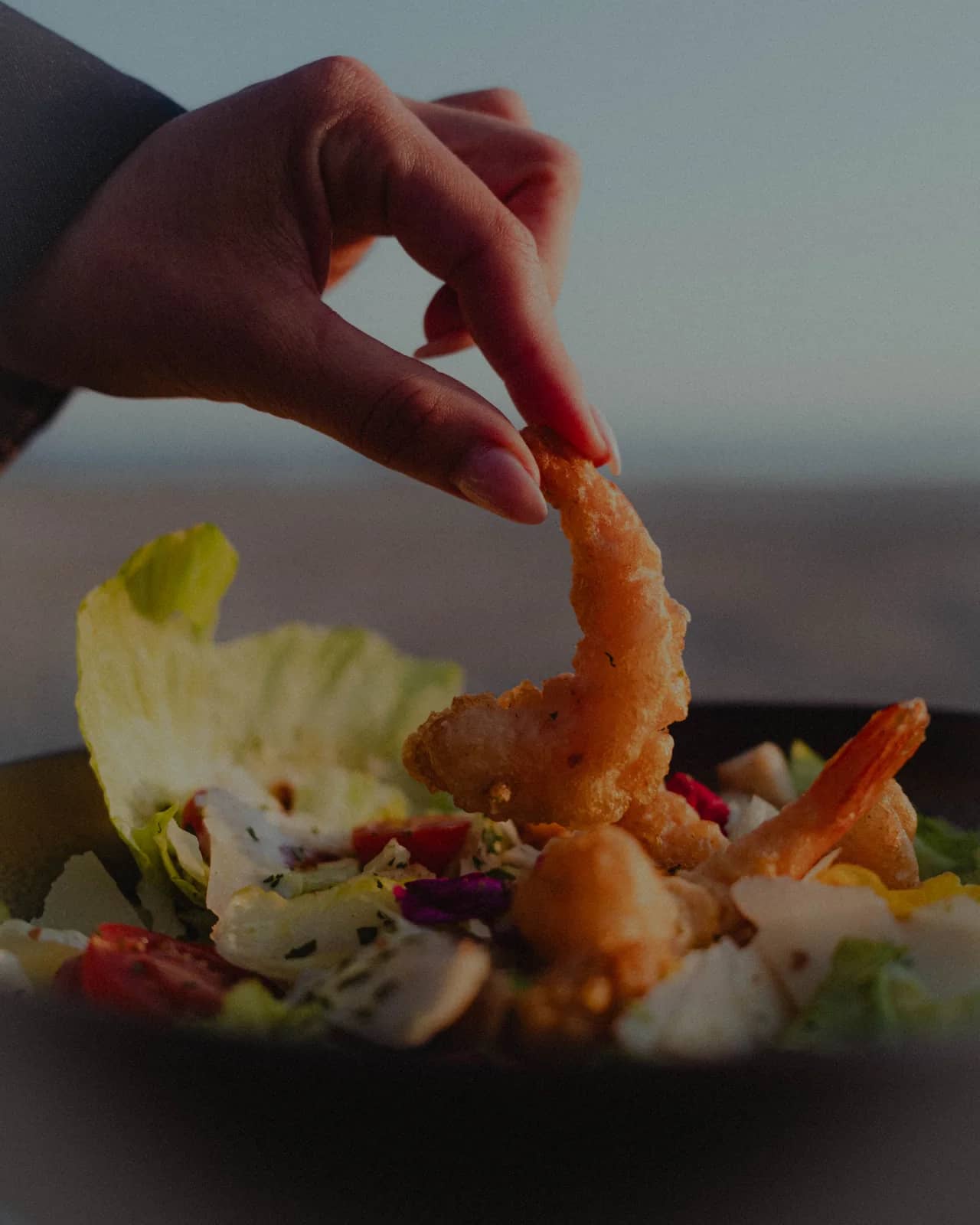 Tempura de gambas piochée à la main